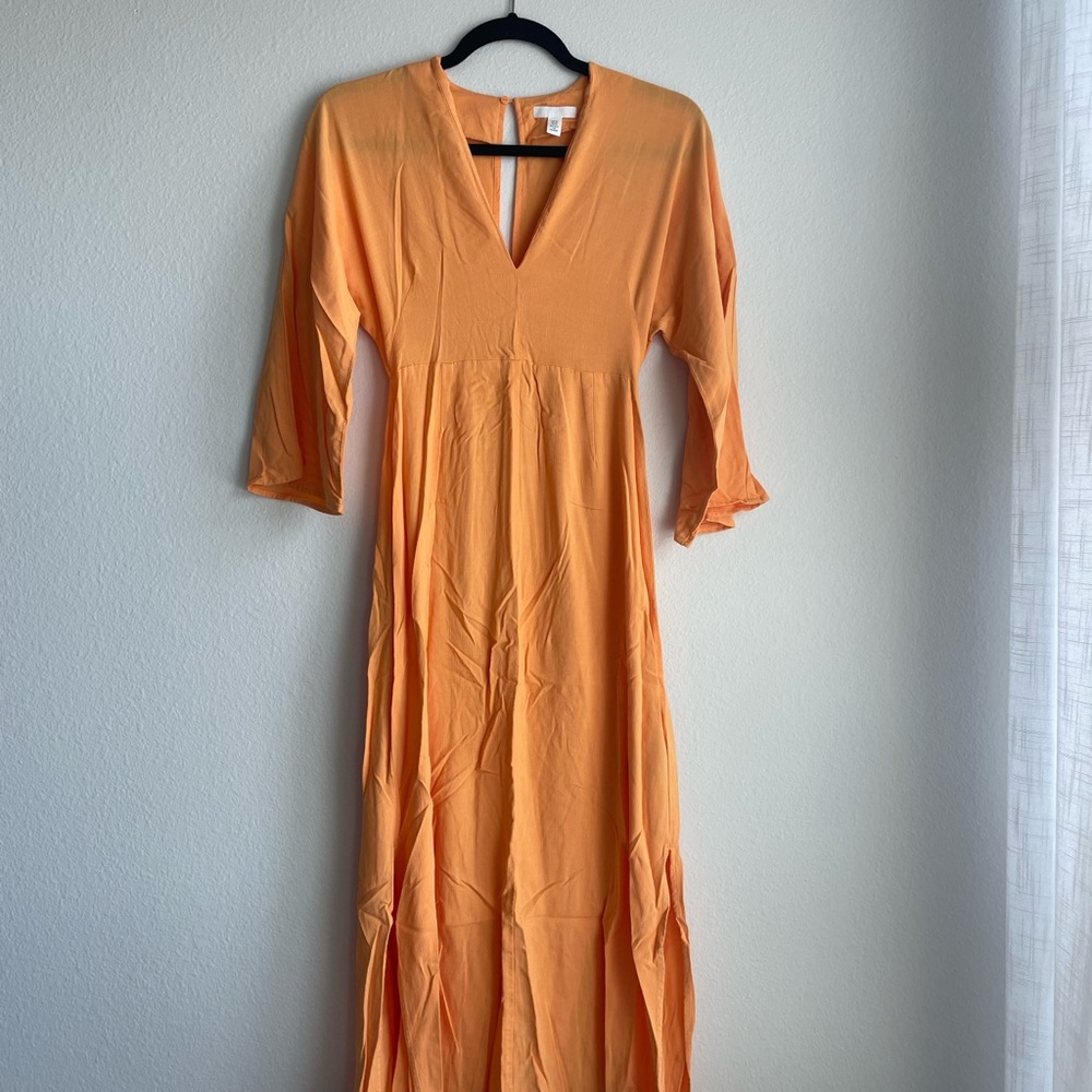 Elegant Orange Maxi Dress